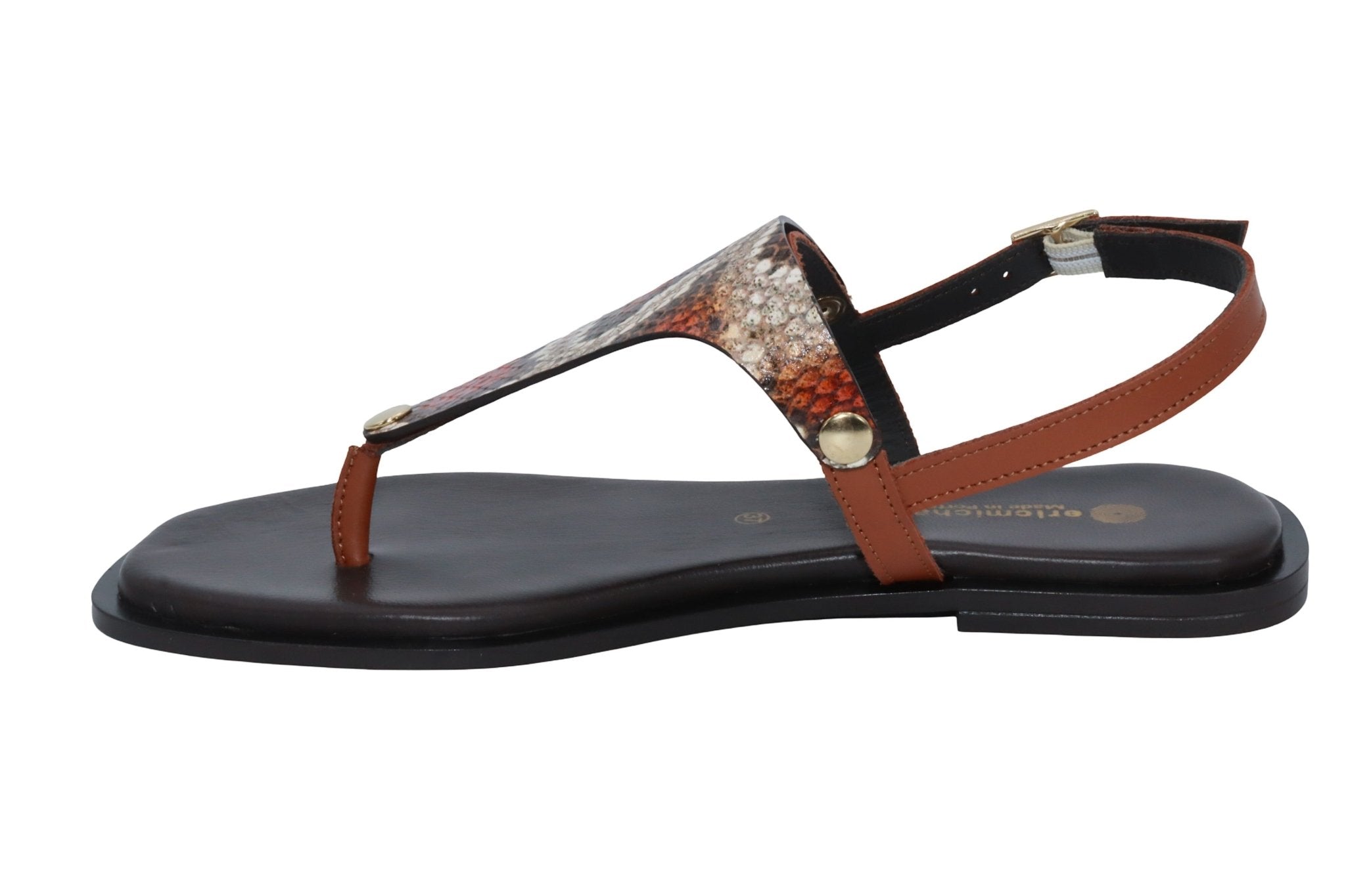 Eric Michael Beach Women’s Leather T-Strap Sandal