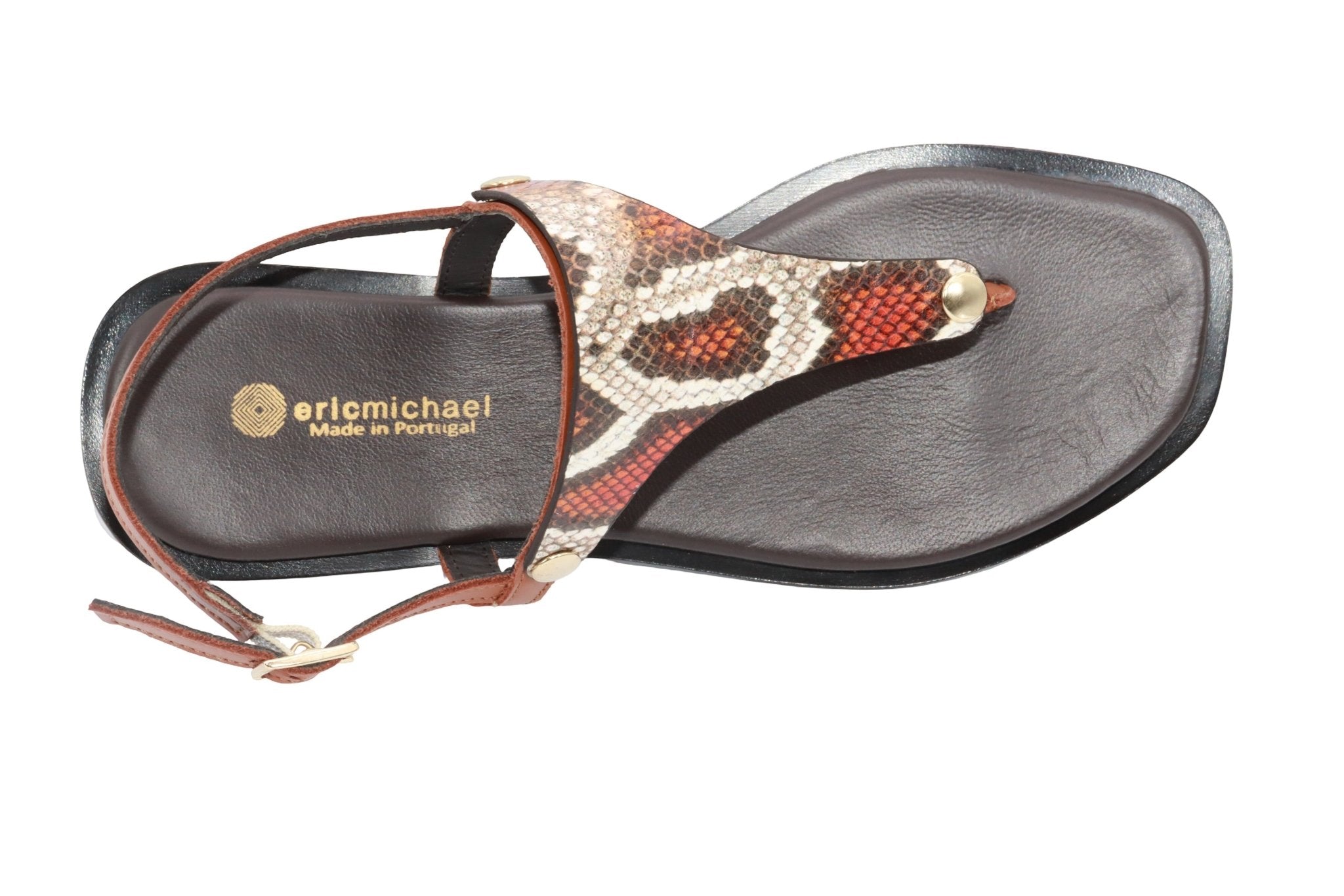 Eric Michael Beach Women’s Leather T-Strap Sandal