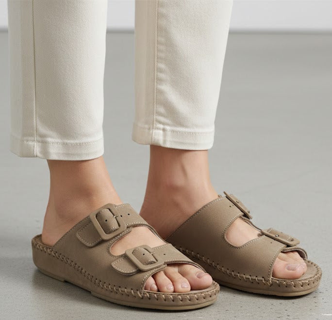 Jen Nubuck Leather Slide