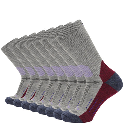 8 Pairs Berry   Hike Crew Midweight Merino Wool Sock