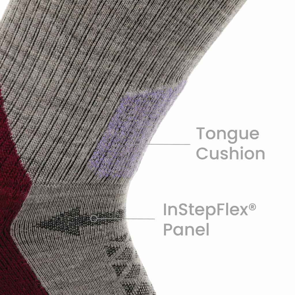 8 Pairs Berry   Hike Crew Midweight Merino Wool Sock