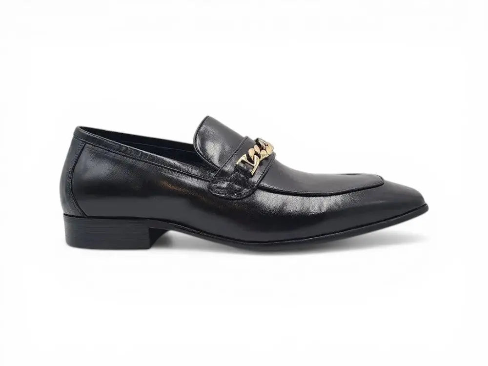 Carrucci Shoes Shoes Men's Beveled Squared Toe Calf Leather Loafer Bailey KS2241 01 top view