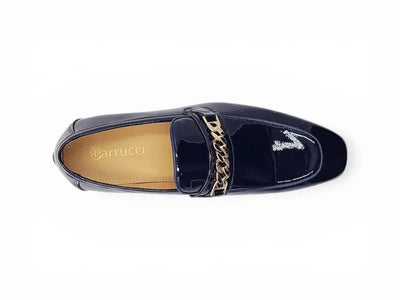 Carrucci Shoes Shoes Beveled Squared Toe Patent Leather Loafer KS2241 01P back view