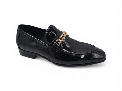 Carrucci Shoes Shoes Beveled Squared Toe Patent Leather Loafer KS2241 01P top view