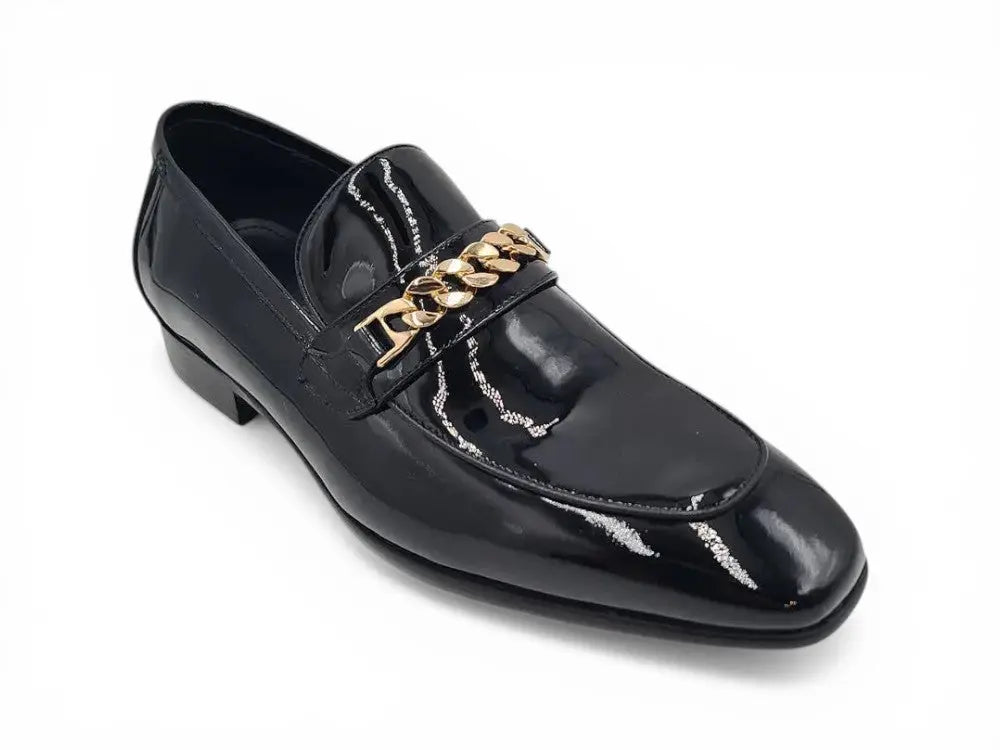 Carrucci Shoes Shoes Beveled Squared Toe Patent Leather Loafer KS2241 01P view 6