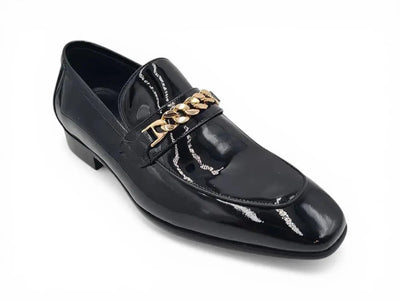 Carrucci Shoes Shoes Beveled Squared Toe Patent Leather Loafer KS2241 01P view 6