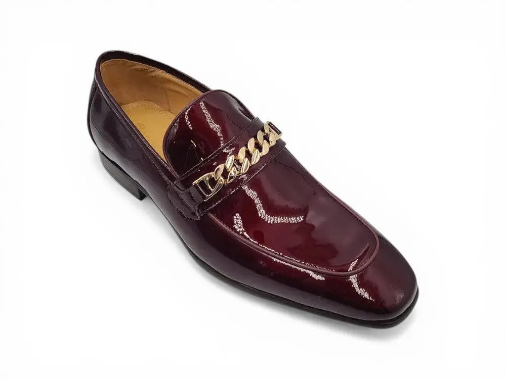 Carrucci Shoes Shoes Beveled Squared Toe Patent Leather Loafer KS2241 01P view 10