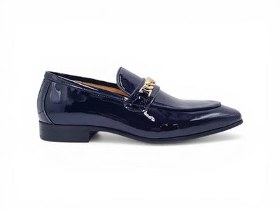 Carrucci Shoes Shoes Beveled Squared Toe Patent Leather Loafer KS2241 01P front view