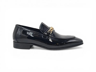 Carrucci Shoes Shoes Beveled Squared Toe Patent Leather Loafer KS2241 01P detail view