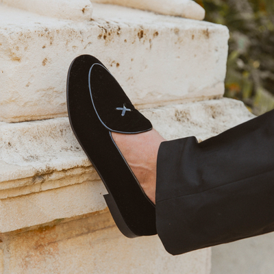 Del Toro Shoes Men's Black Velvet Milano Loafer