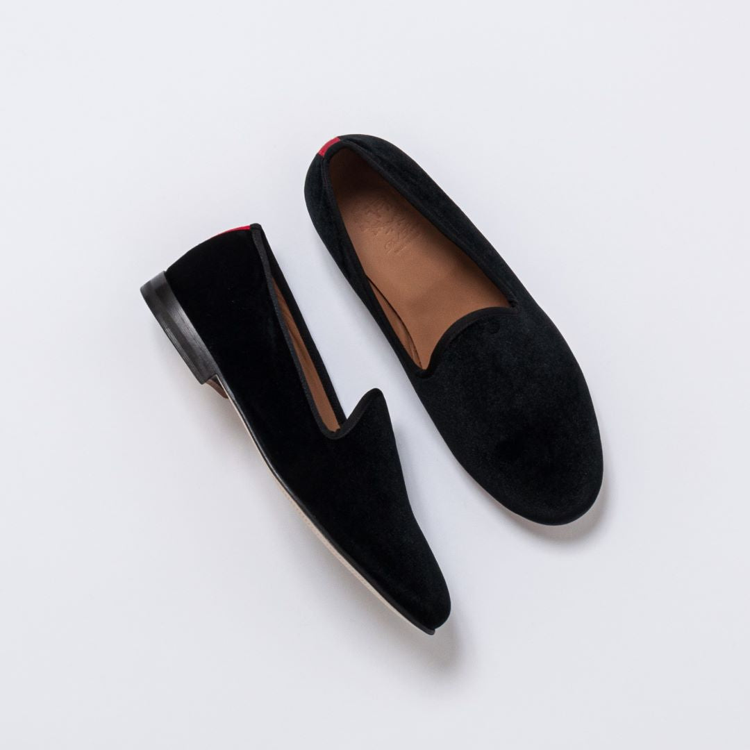 Del Toro Shoes Men's Black Velvet Slipper II