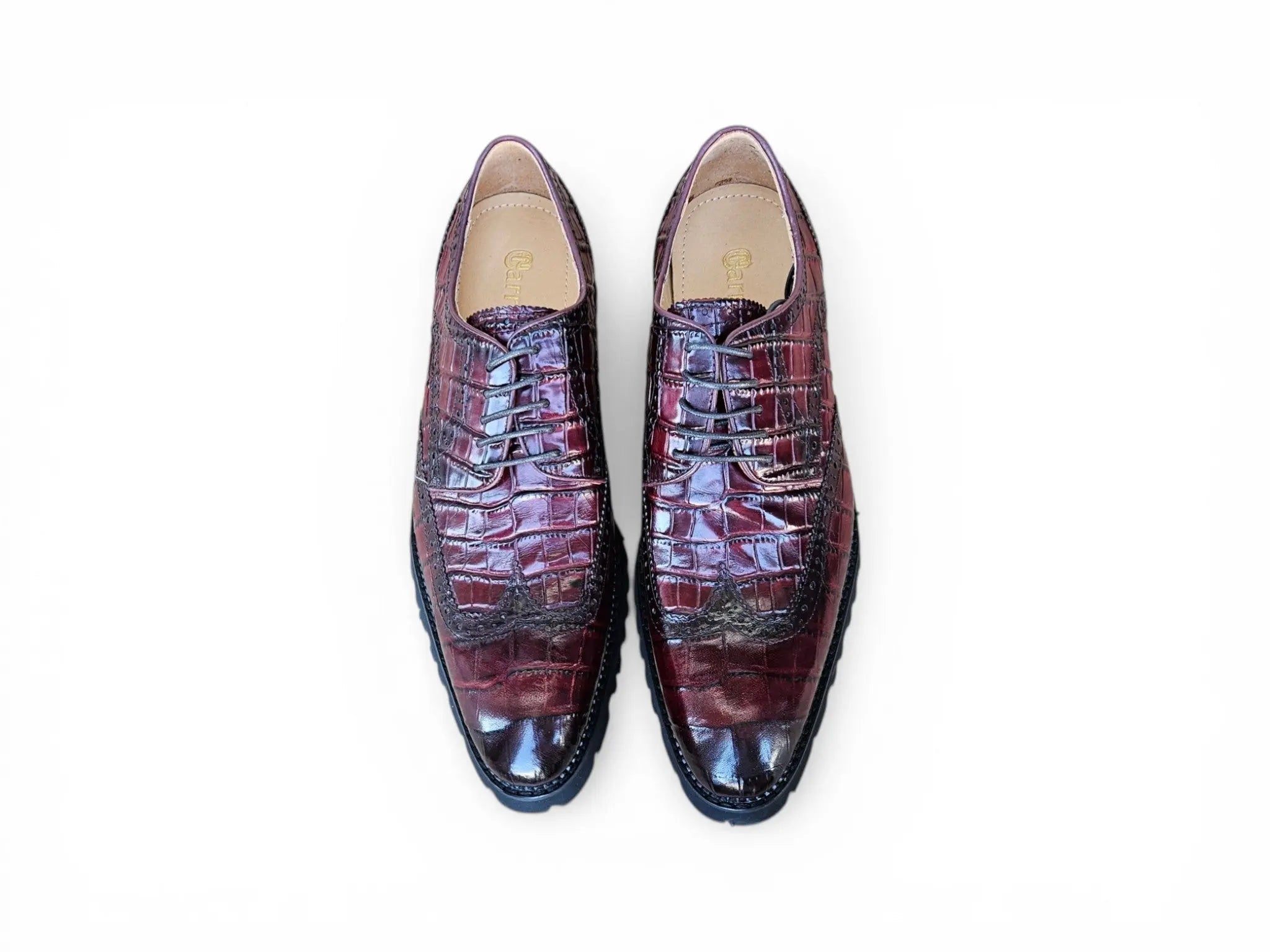 Carrucci Shoes Blucher Alligator Embossed Oxford Calfskin Leather Ks482 11e view 15