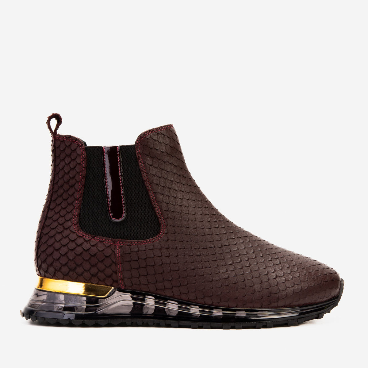 Vinci Leather The Panther Burgundy Leather Men Chelsea Boot – product view 1