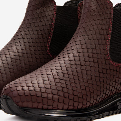 Vinci Leather The Panther Burgundy Leather Men Chelsea Boot – product view 3