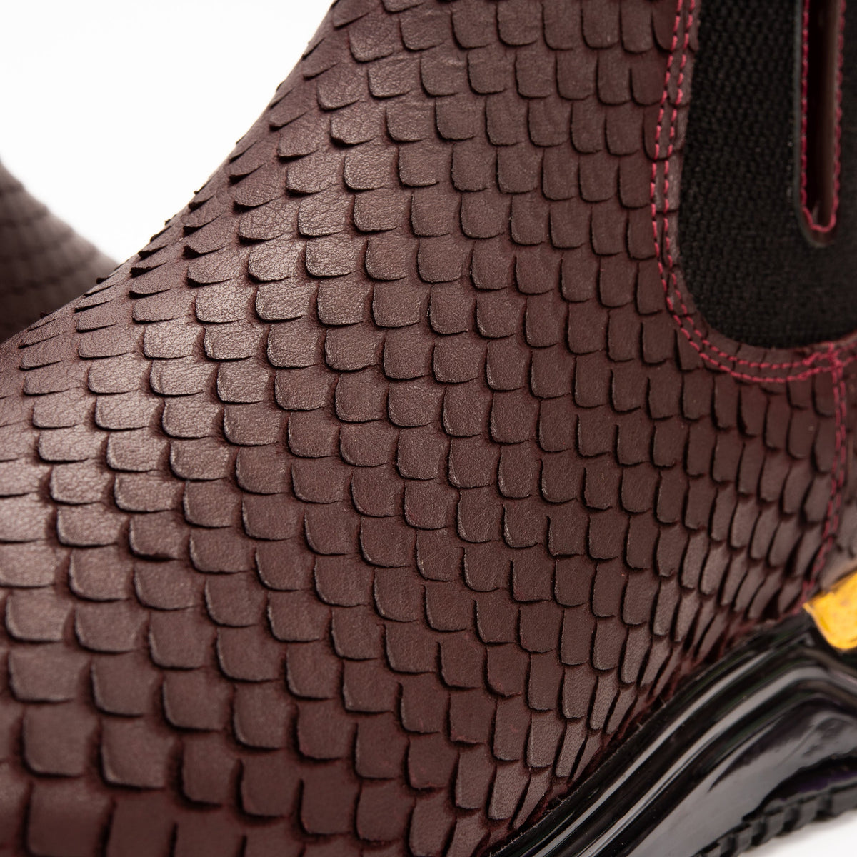 Vinci Leather The Panther Burgundy Leather Men Chelsea Boot – product view 5