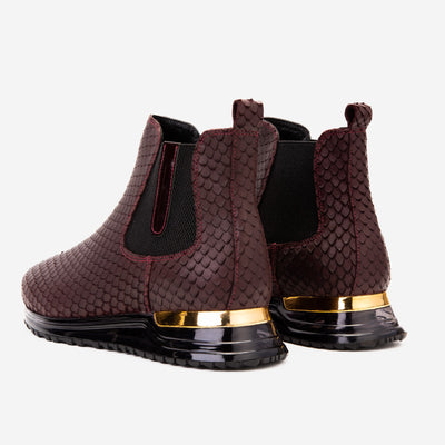 Vinci Leather The Panther Burgundy Leather Men Chelsea Boot – product view 8