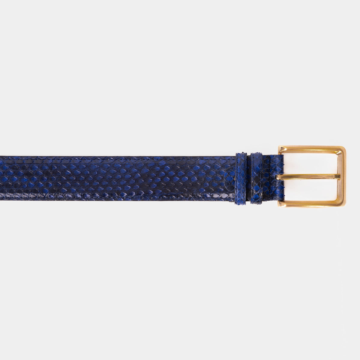 The Boss Navy Blue Pythn Snk Leather Belt