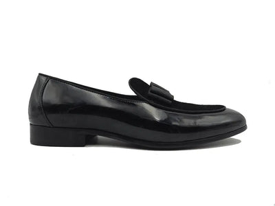 Carrucci Shoes Bow Tie Loafer Patent Leather KS525 210SP detail view
