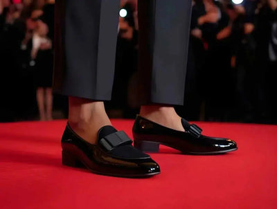 Carrucci Shoes Bow Tie Loafer Patent Leather KS525 210SP back view