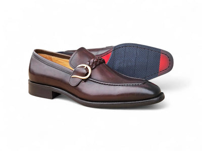 Carrucci Shoes Braided Bit Loafer Men's Leather Ks509 46 back view