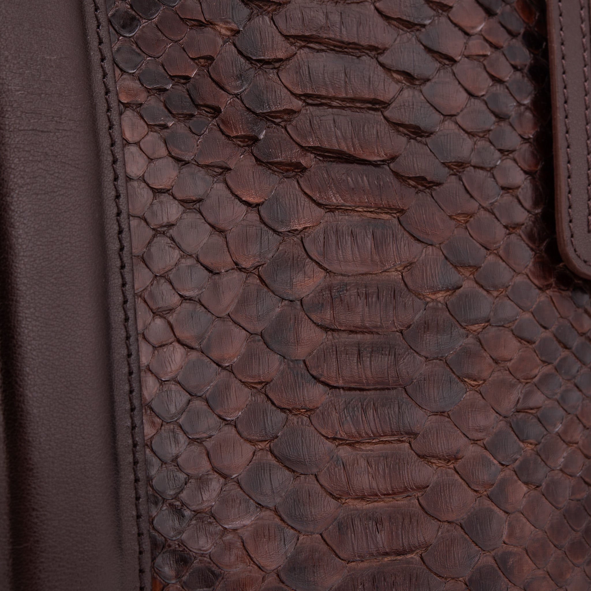 The Velar Brown Hand-Painted Python Leather Weekender Bag