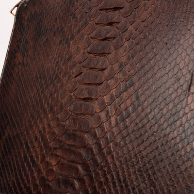 The Varese Brown Hand-Painted Python Leather 14” Laptop Portfolio
