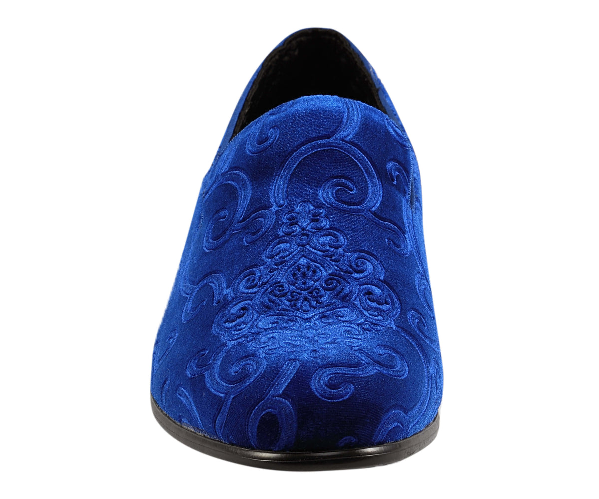 Amali Bryant Royal Blue Smoking Slippers — product view 4