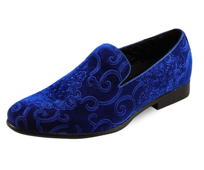 Amali Bryant Royal Blue Smoking Slippers — product view 1