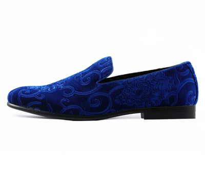 Amali Bryant Royal Blue Smoking Slippers — product view 2