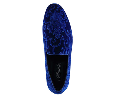 Amali Bryant Royal Blue Smoking Slippers — product view 3