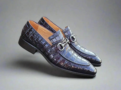 Carrucci Shoes Gator Embossed Leather Buckle Loafer Classic KS503 61E view 6