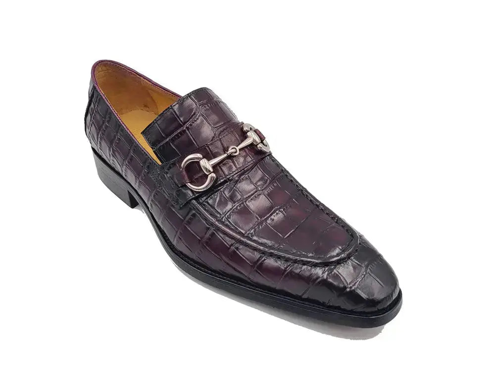 Carrucci Shoes Gator Embossed Leather Buckle Loafer Classic KS503 61E view 8