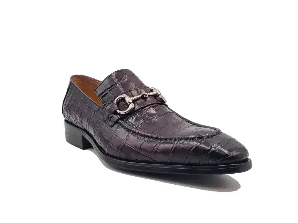 Carrucci Shoes Gator Embossed Leather Buckle Loafer Classic KS503 61E view 9