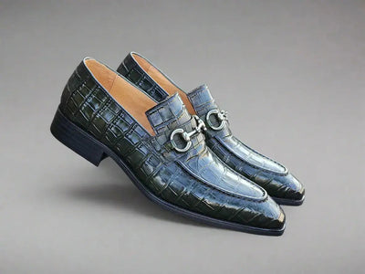 Carrucci Shoes Gator Embossed Leather Buckle Loafer Classic KS503 61E view 23