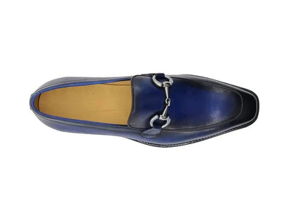 Burnished Calfskin Horsebit Loafer Carrucci Shoes Men's
