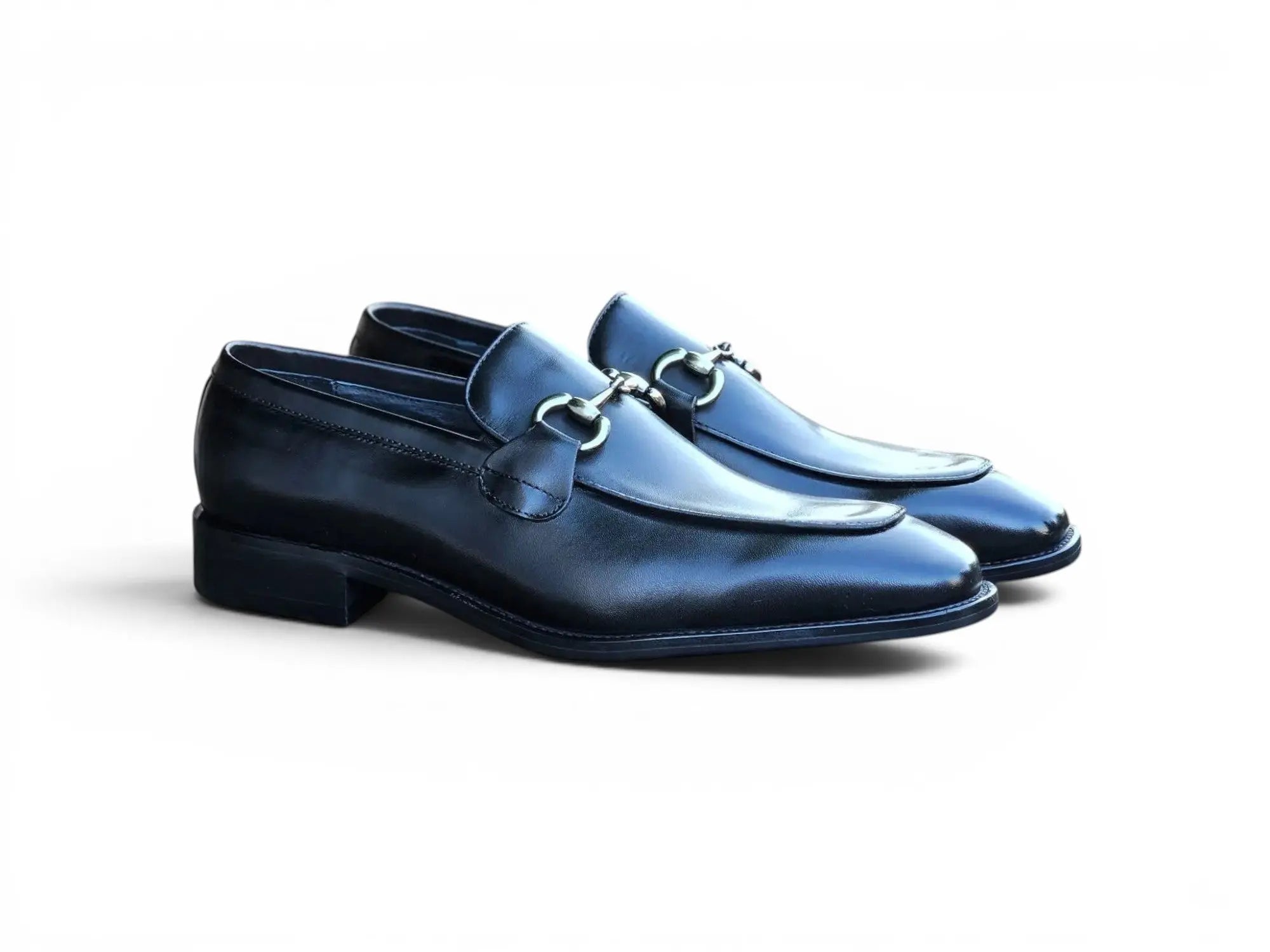 Burnished Calfskin Horsebit Loafer Carrucci Shoes Men's