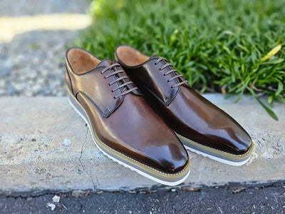 Carrucci Shoes Burnished Lace up Leather Derby Men's Leather KS515 26 view 8