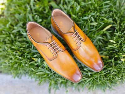 Carrucci Shoes Burnished Lace up Leather Derby Men's Leather KS515 26 back view