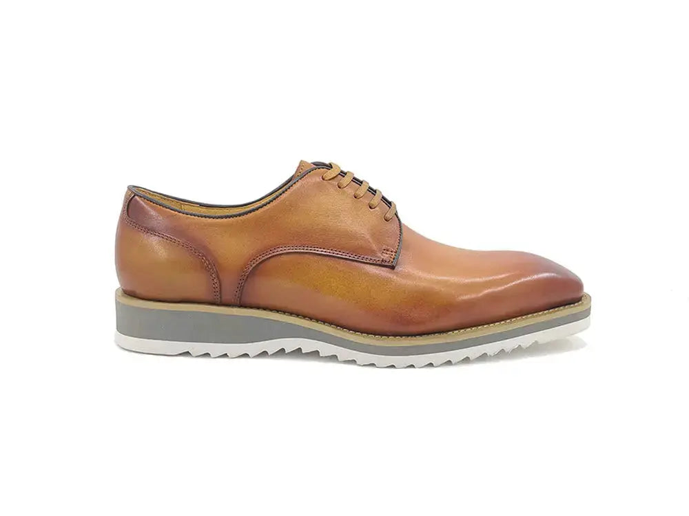 Carrucci Shoes Burnished Lace up Leather Derby Men's Leather KS515 26 side view