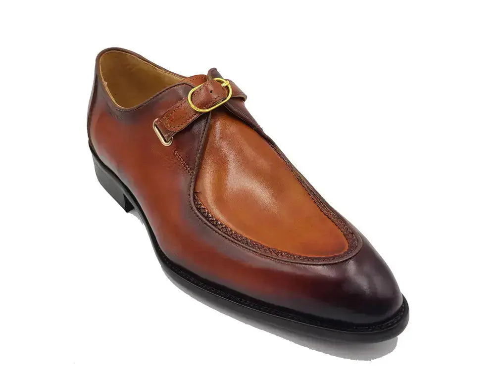 Carrucci Shoes Ks Footwear Burnished Moc Toe Single Monk Loafer Leather Ks479 12 view 6