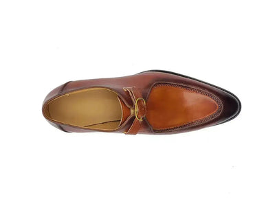 Carrucci Shoes Ks Footwear Burnished Moc Toe Single Monk Loafer Leather Ks479 12 view 8