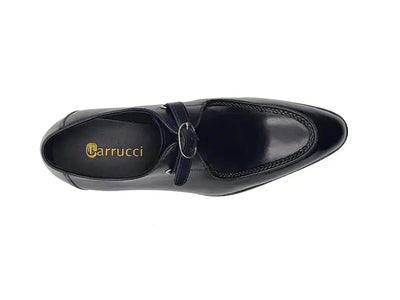 Carrucci Shoes Ks Footwear Burnished Moc Toe Single Monk Loafer Leather Ks479 12 detail view