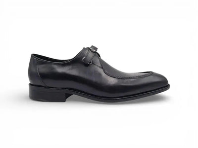 Carrucci Shoes Ks Footwear Burnished Moc Toe Single Monk Loafer Leather Ks479 12 front view