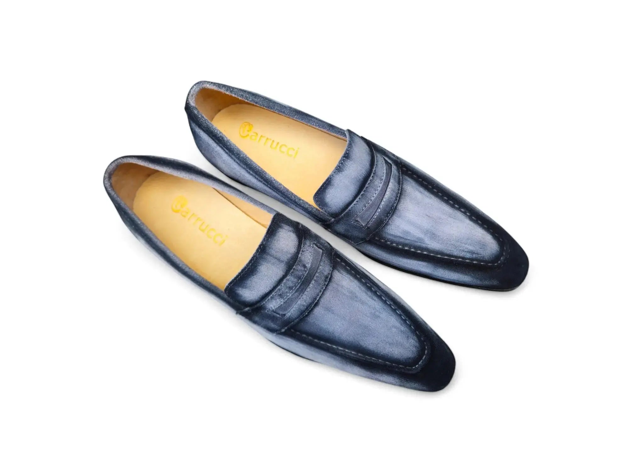 Carrucci Shoes Hand Burnished Suede Penny Loafer Men’s Suede view 6
