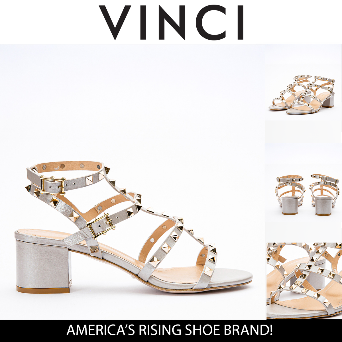Vinci Leather The Nejapa Beige Leather Multi Strap Women Sandal – product view 5