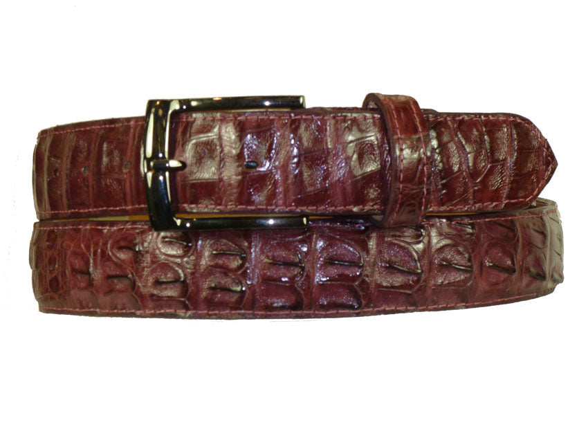 C&E Fashions  Maurice Crocodile Belt - Burgundy