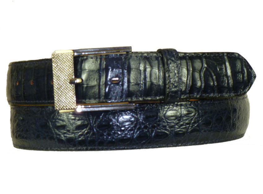 C&E Fashions  Maurice Crocodile Belt - Blue