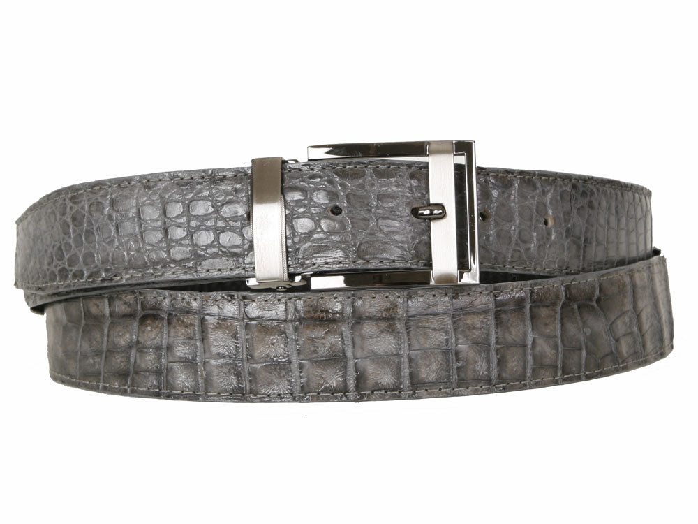 C&E Fashions  Maurice Baby Crocodile Belt - Grey