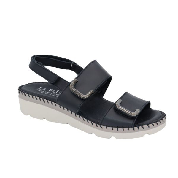 Chrisa Women’s Triple-Strap Leather Sandal