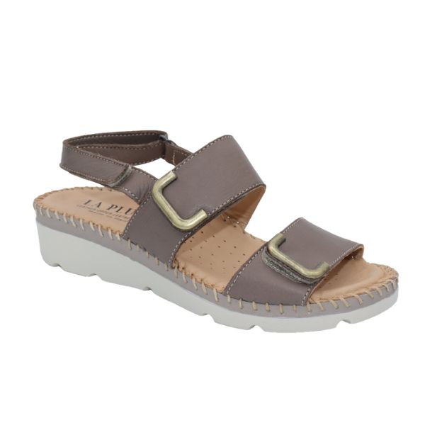 Chrisa Women’s Triple-Strap Leather Sandal
